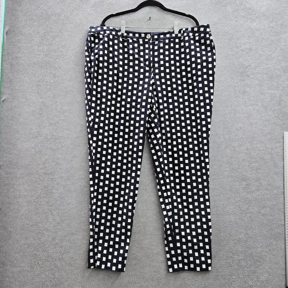 Michael‎ Kors Women Pants 16W Navy Geometric Logo 28